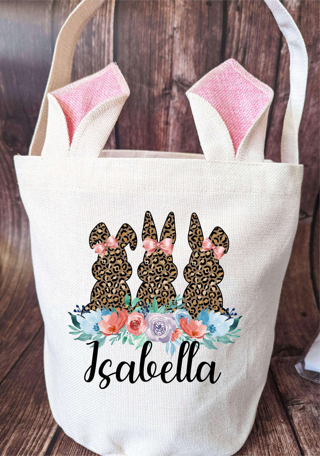 Easter Basket Personalized Kids Bunny Egg Hunt Bags