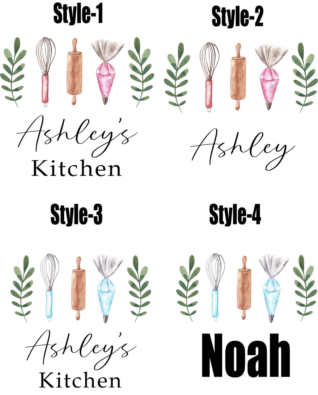 Personalized Baking Apron for Mom, Grandma, or Kids | Custom Kitchen Apron with Name | Matching Family Cooking Gift