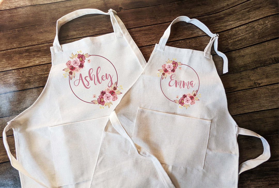 Personalized Aprons Adult and Kids Family Matching Set