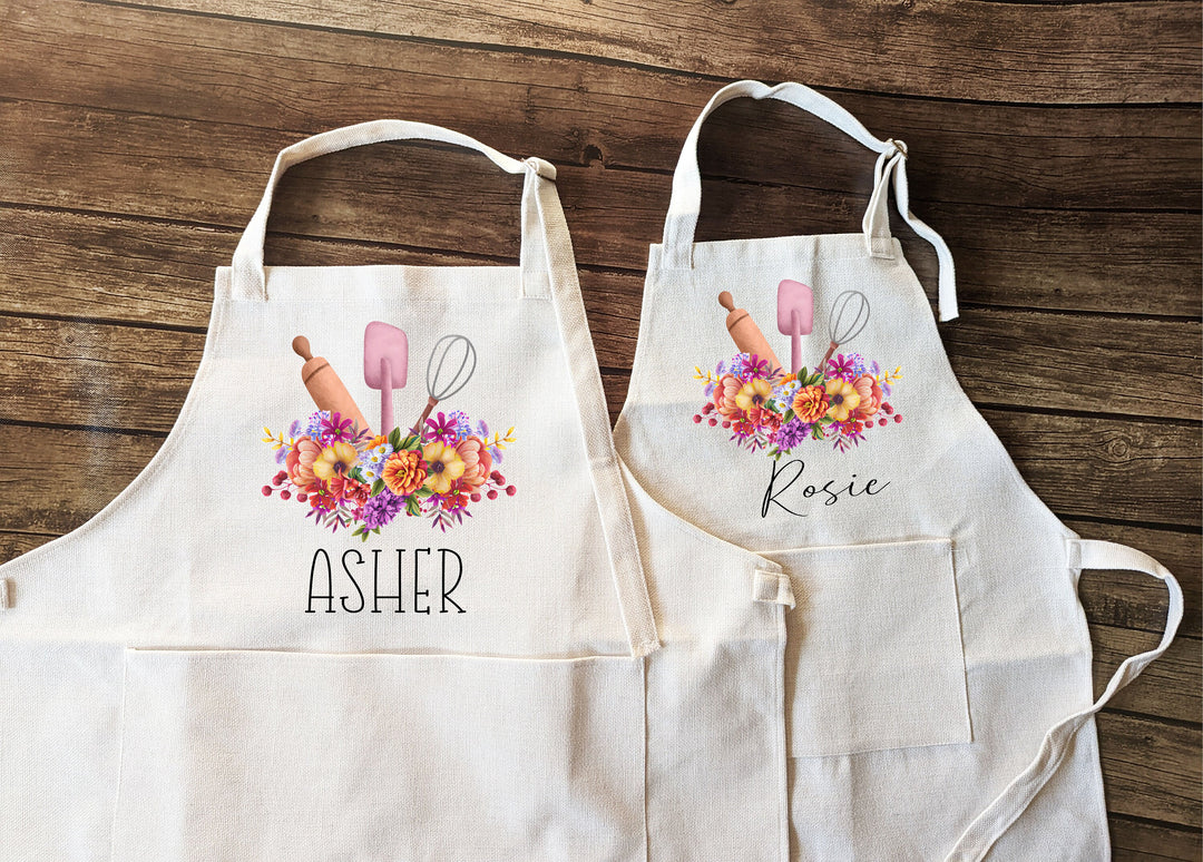 Personalized Aprons Adult Kids With Pockets Custom Baking
