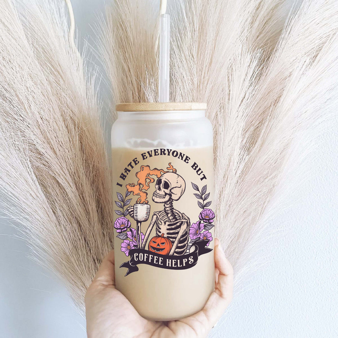 Sarcastic Funny Iced Coffee Glass With Lid And Straw