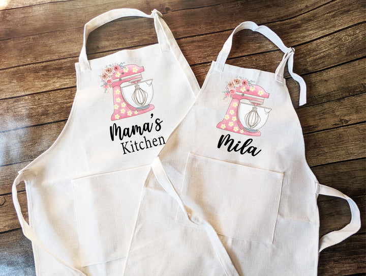 Personalized Kitchen Aprons Adult and Kids Gift for Grandma