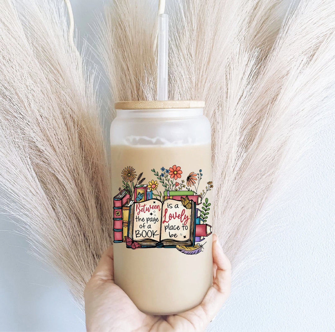 Book Lover Iced Coffee Cups Glass Can Tumbler with Lid