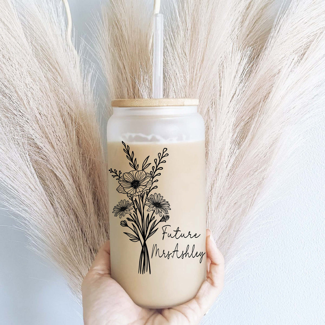 Personalized Future Mrs Iced Coffee Cup Bridal Shower Gift