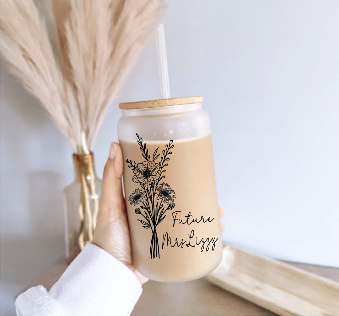 Personalized Future Mrs Iced Coffee Cup Bridal Shower Gift