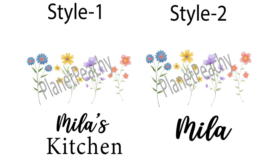 Personalized Floral Dish Towel Custom Kitchen Decor Gift