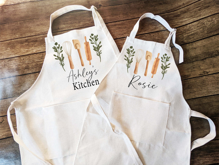 Personalized Aprons For Women With Pocket Adult Kids Matching