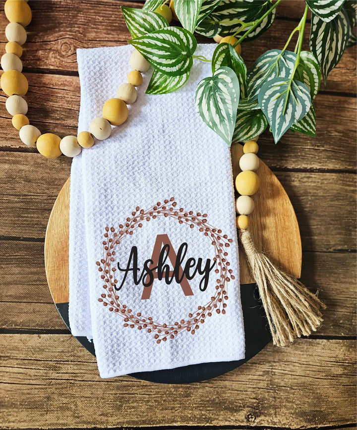 Personalized Kitchen Towels Custom Dish Towel Last Name Gift