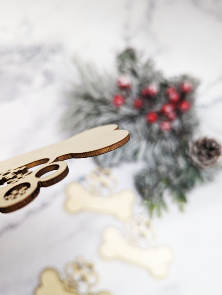 Personalized Dog Bone Christmas Ornament Custom Pet Name