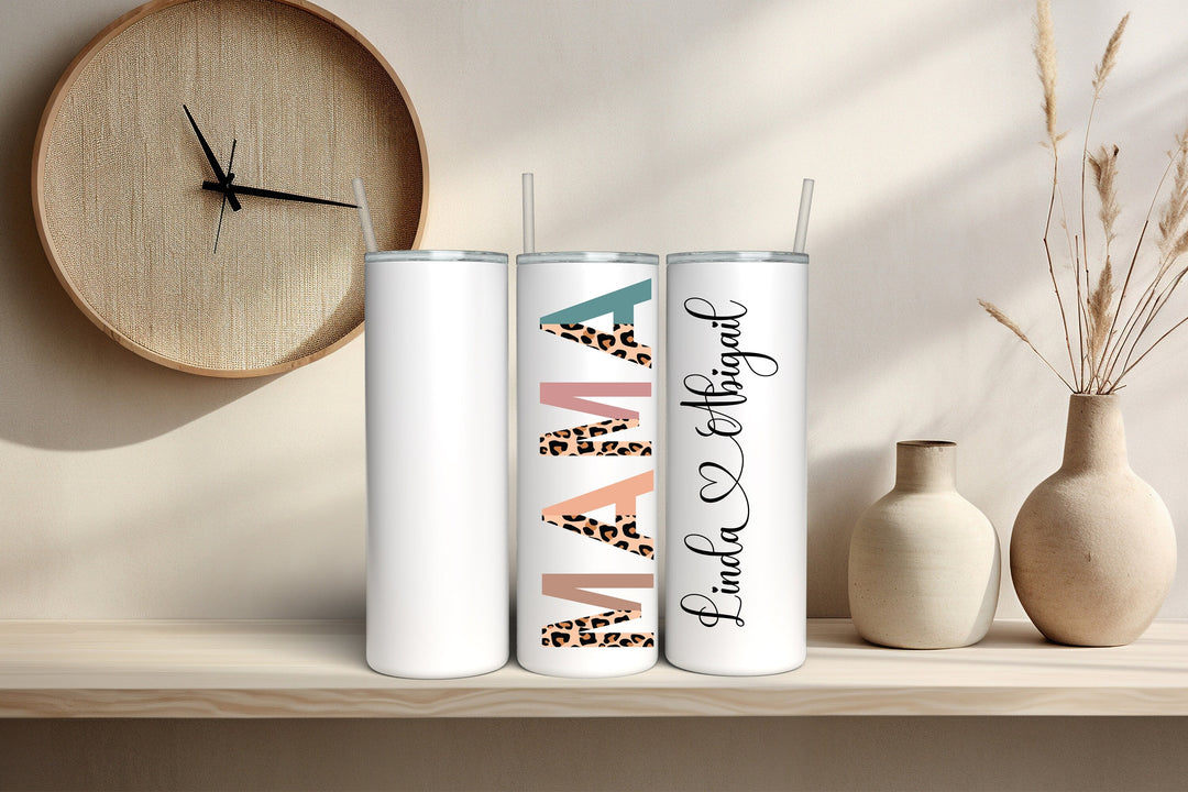 Personalized Mama Tumbler with Kids Name Customized Gift