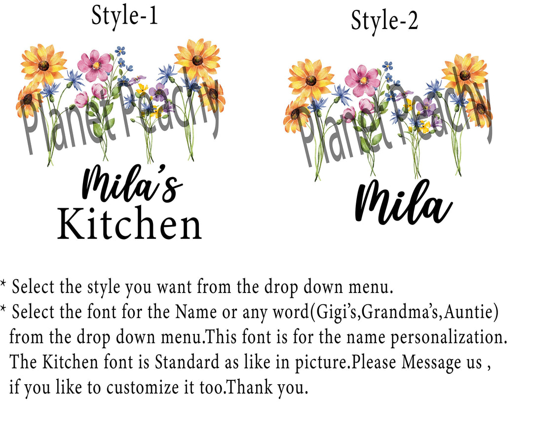 Personalized Sunflower Apron Adult And Kids Custom Baking Apron