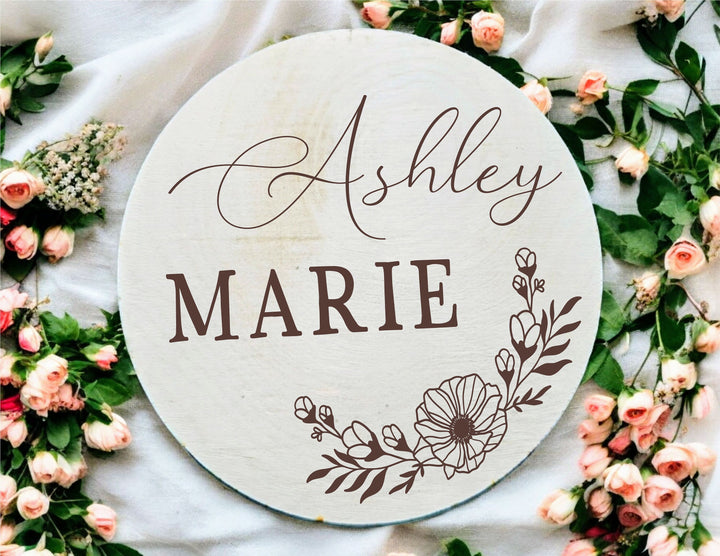 Engraved Baby Name Sign Personalized Name Announcement Plaque