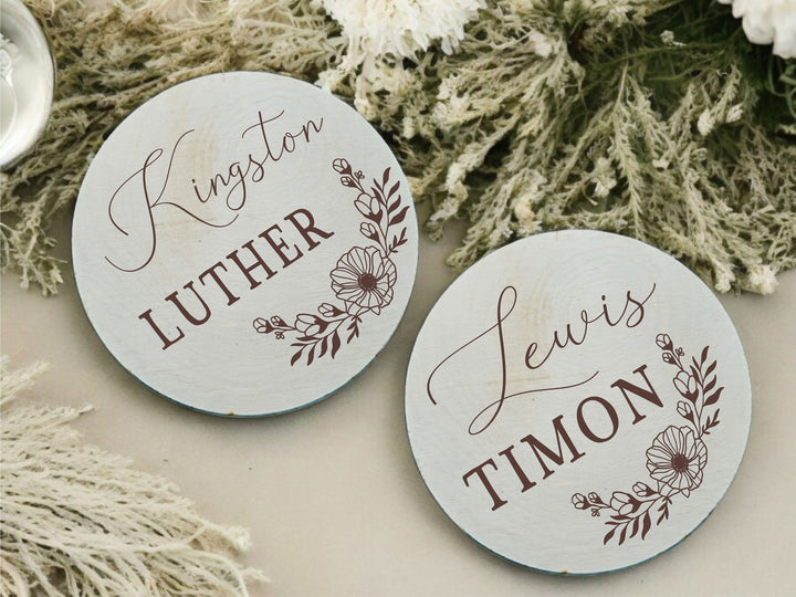 Engraved Baby Name Sign Personalized Name Announcement Plaque