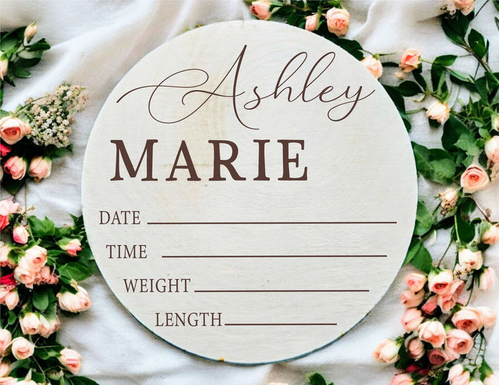 Custom Baby Birth Stats and Name Sign Engraved Name Announcement Plaque