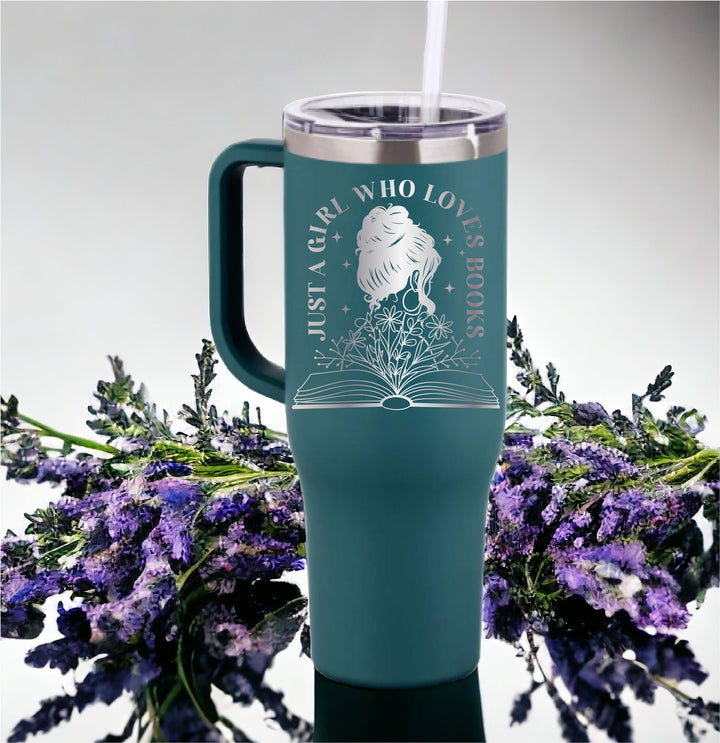 Book Lover Gift Tumbler 40 Oz With Lid Reader Girl Gift