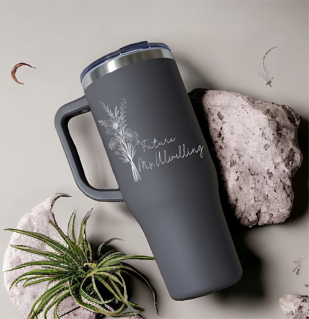 Personalized Future Mrs Laser Engraved Tumbler with Handle