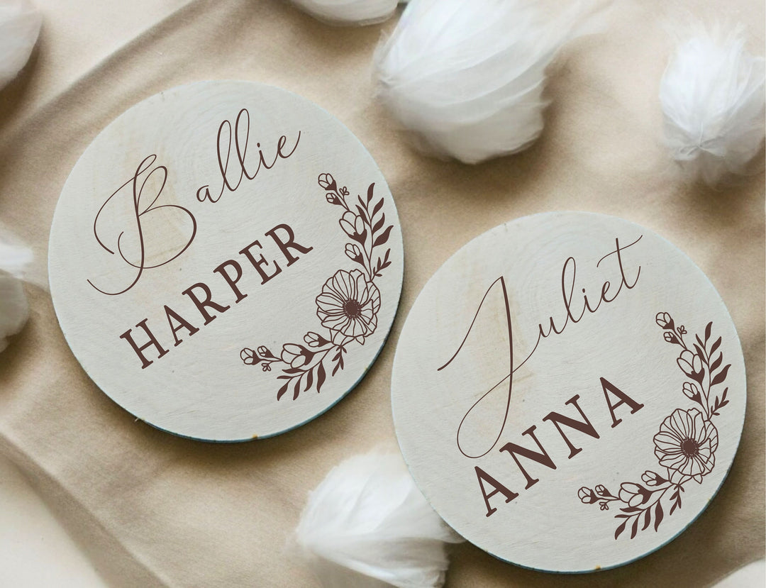 Engraved Baby Name Sign Personalized Name Announcement Plaque