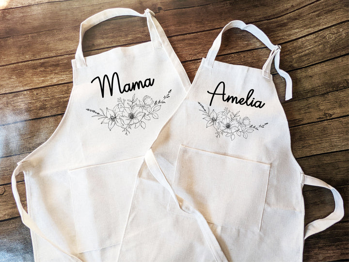 Personalized Kitchen Aprons Adult and Kids Mommy and Me Baking Apron