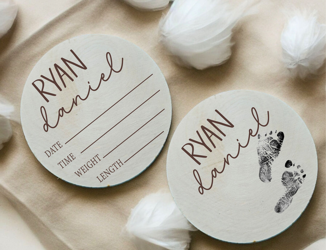 Newborn Baby Birth Stats and Name Sign Engraved Plaque