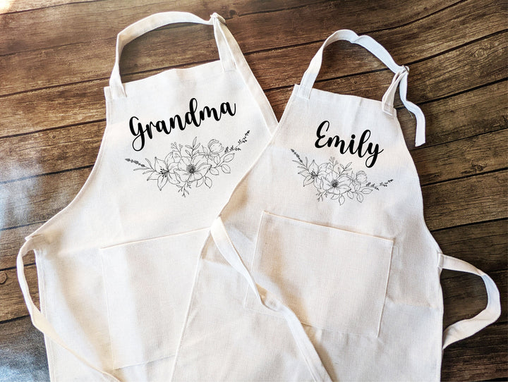Personalized Kitchen Aprons Adult and Kids Mommy and Me Baking Apron
