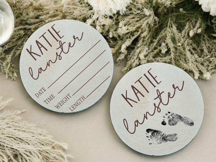 Newborn Baby Birth Stats and Name Sign Engraved Plaque