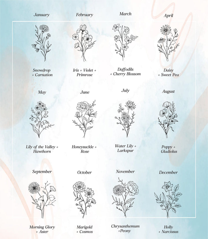 Custom Christmas Gift Birth Flower Tumbler 40 Oz Cup