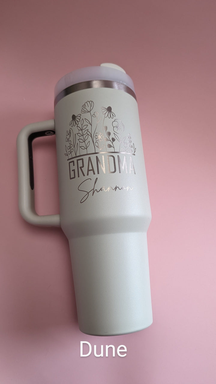 Custom 40 Oz Cup With Kids' Names Perfect Gift For Grandma