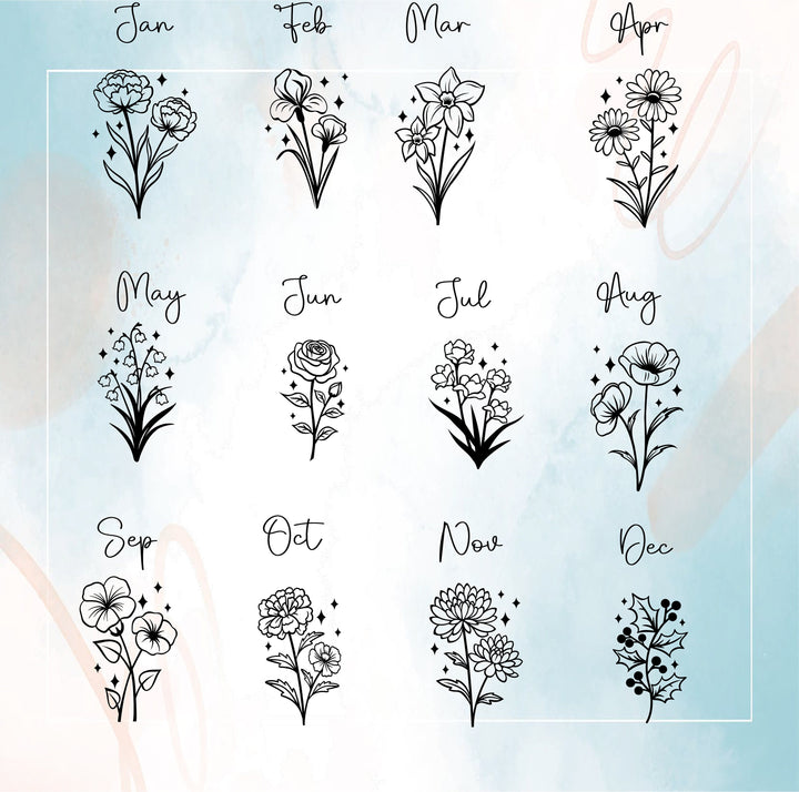 Personalized Birth Flower Tumbler Gift for Her Custom Engraved