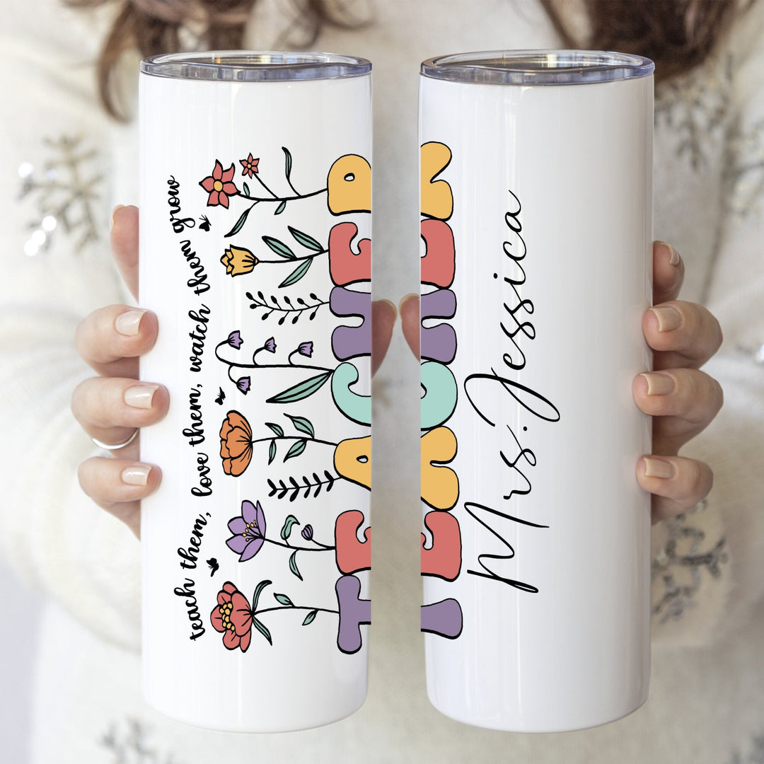 Personalized Teacher Gift Stainless Steel Tumbler with Name