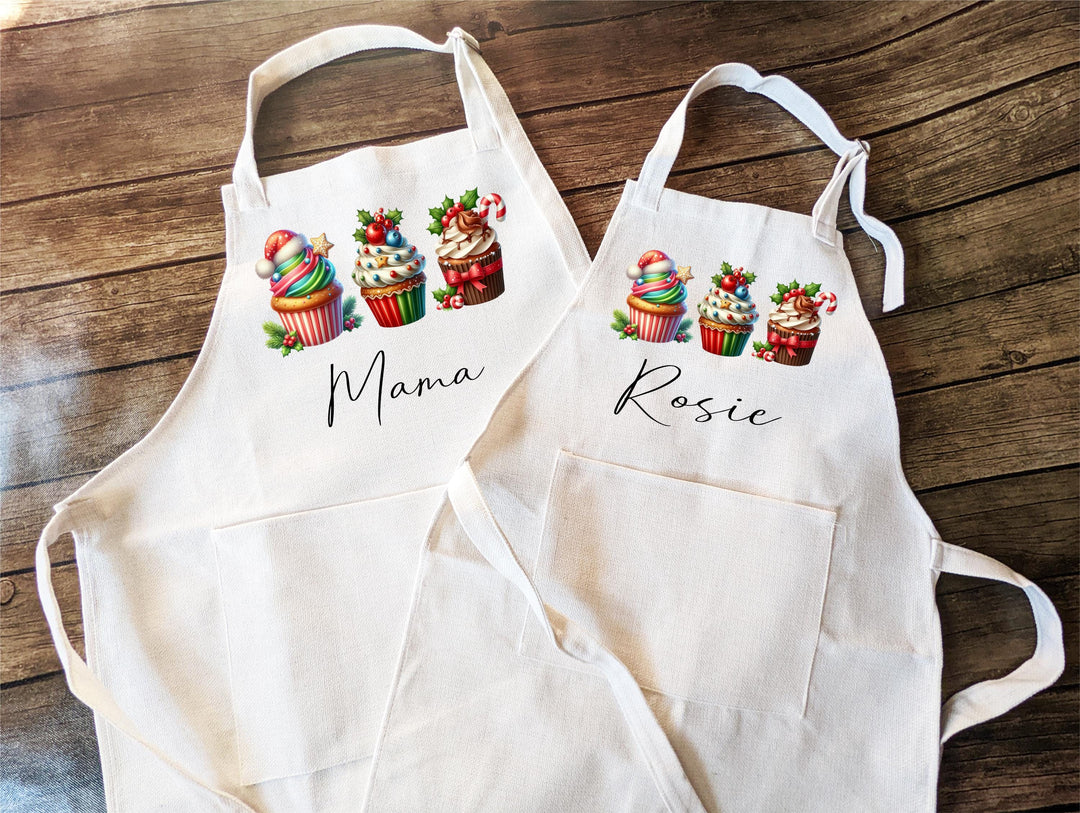 Personalized Christmas Cookie Baking Apron Set for Women