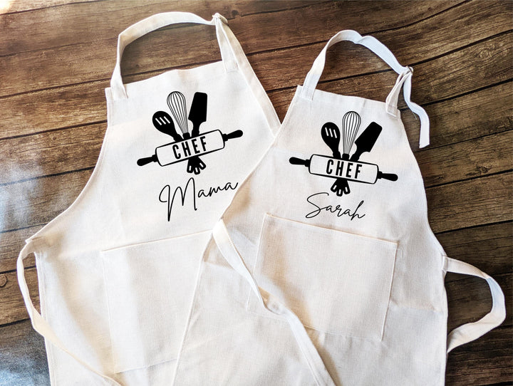 Little Chef Apron for Kids and Women with Pocket