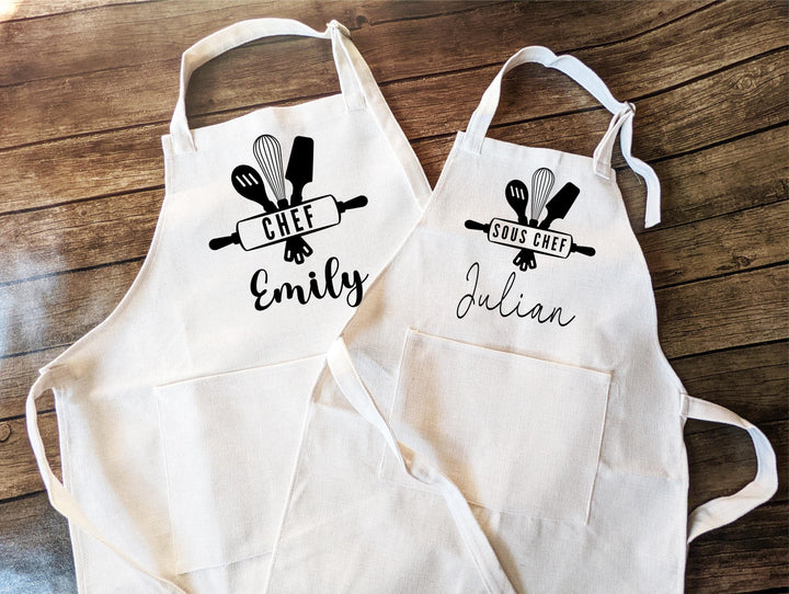 Little Chef Apron for Kids and Women with Pocket