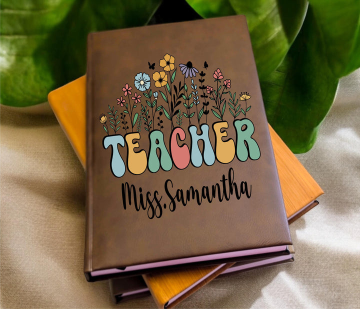 Personalized Teacher Gift Journal Custom Name Notebook