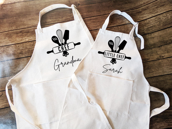 Little Chef Apron for Kids and Women with Pocket