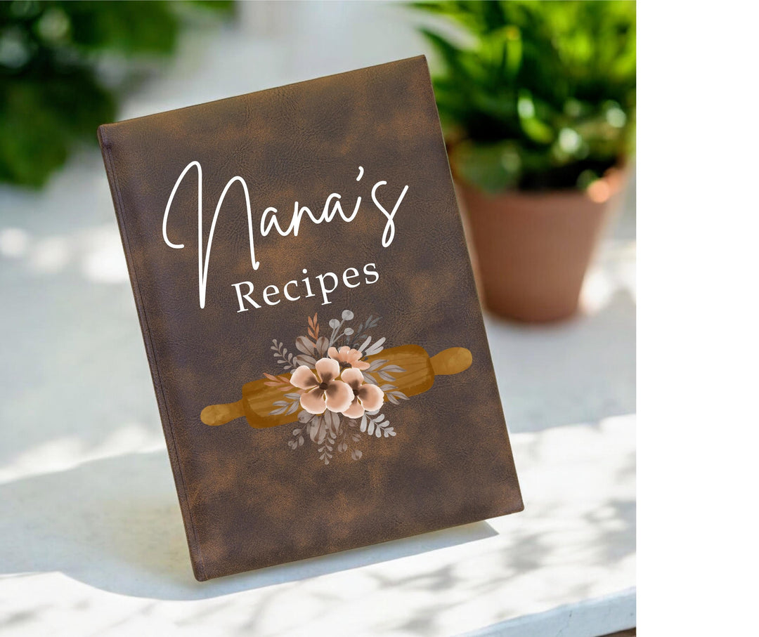 Personalized Leather Journal Recipe Book Christmas Gift for Her