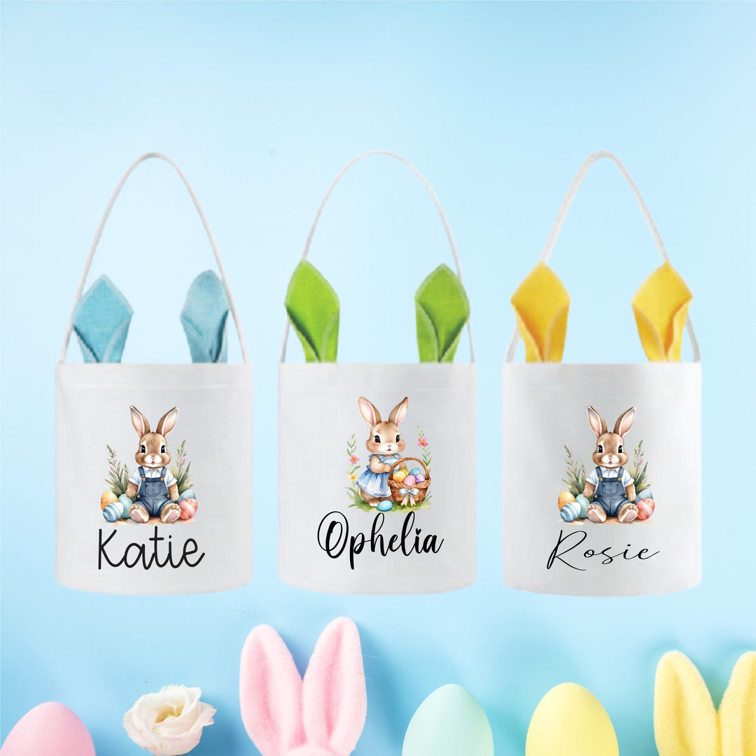 Personalized Vintage Bunny Easter Bag for Kids and Grandkids
