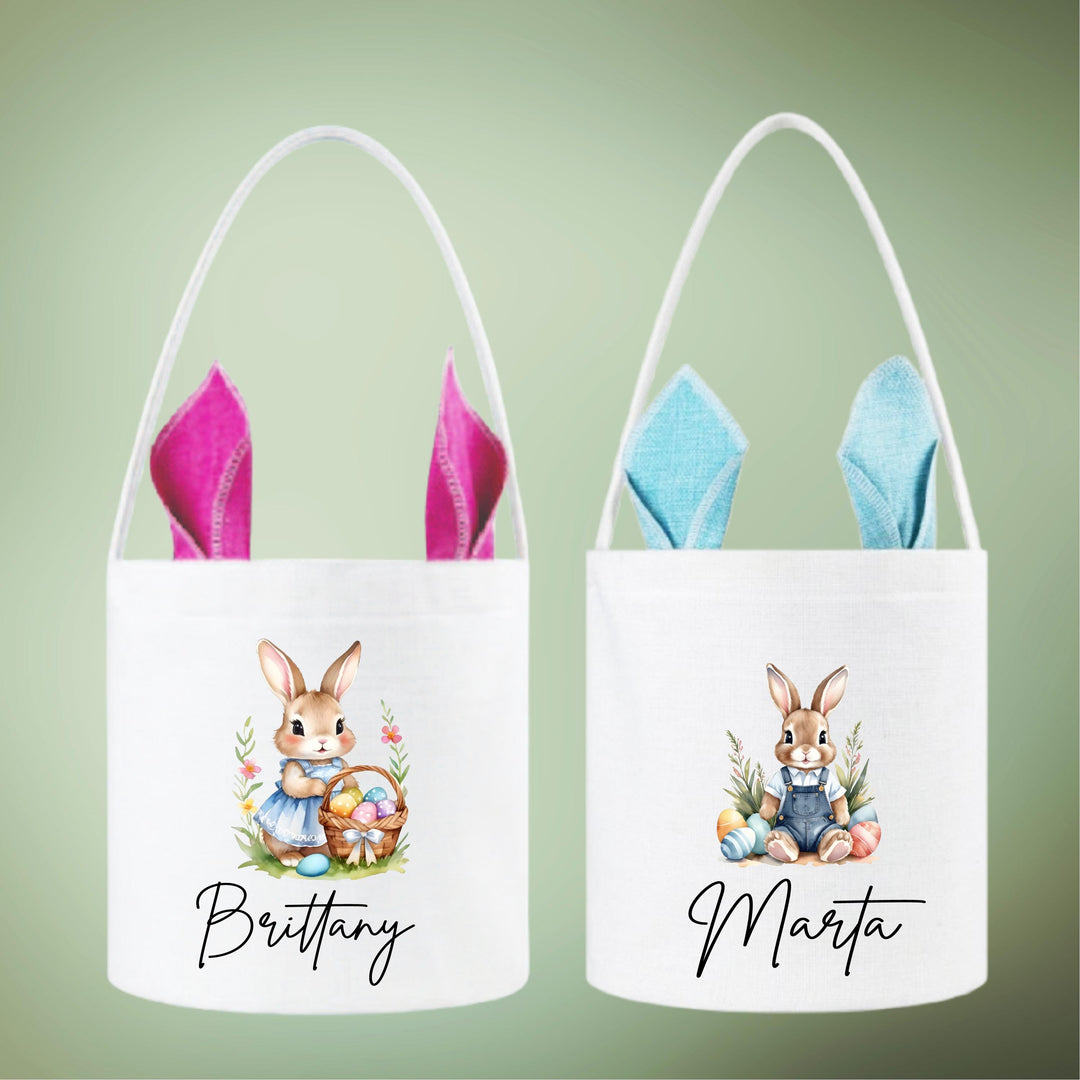 Personalized Vintage Bunny Easter Bag for Kids and Grandkids