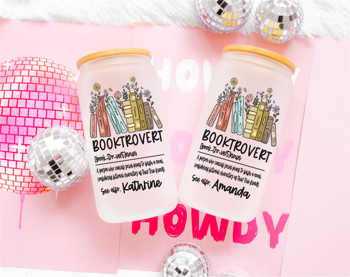 Personalized Book Lover Gift Booktrovert Iced Coffee Cup