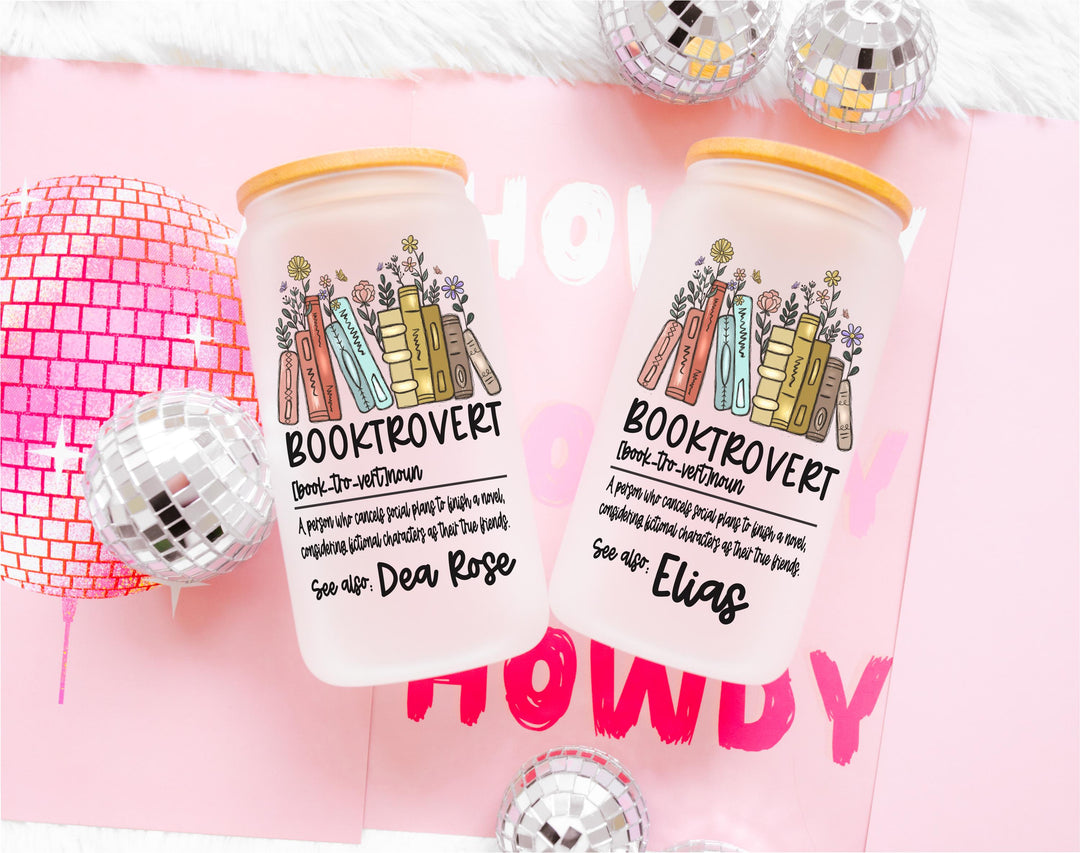 Personalized Book Lover Gift Booktrovert Iced Coffee Cup