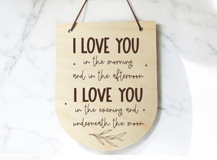 I Love You New Born Nursery Decor Wood Nursery Wall Flag