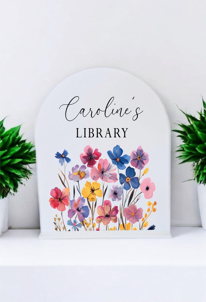 Personalized Home Library Sign Gift For Book Lover Decor