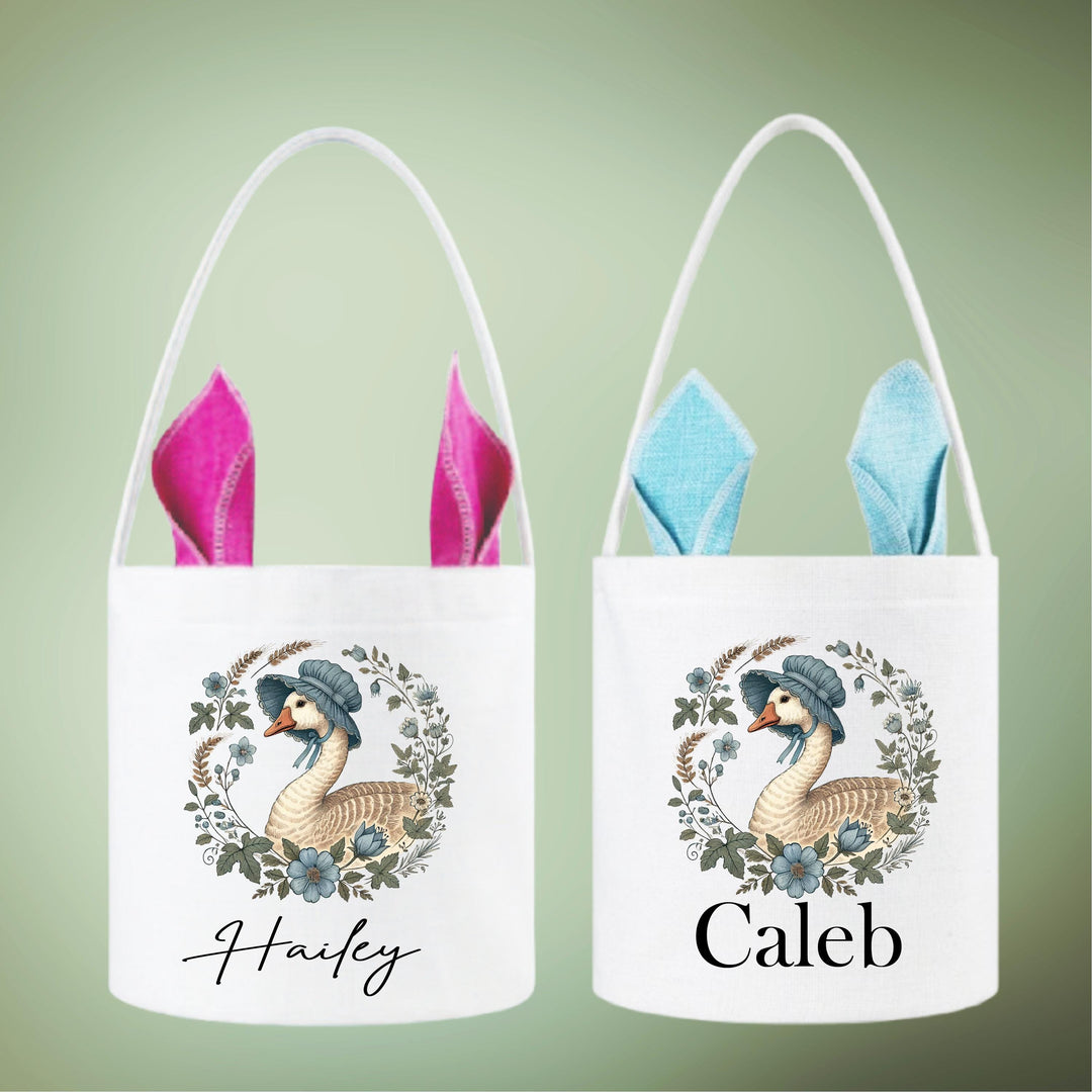 Goose Easter Bag for Kids Personalized Bunny Easter Bag