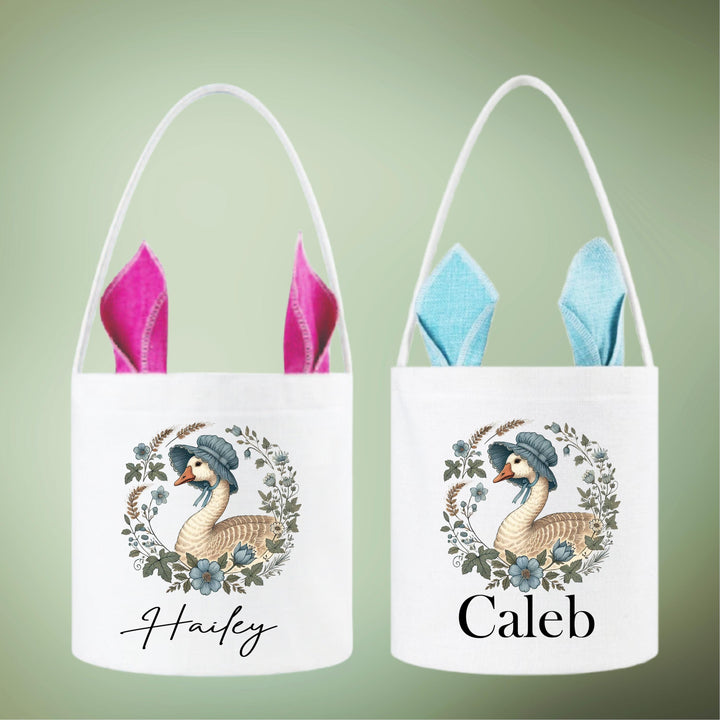 Goose Easter Bag for Kids Personalized Bunny Easter Bag