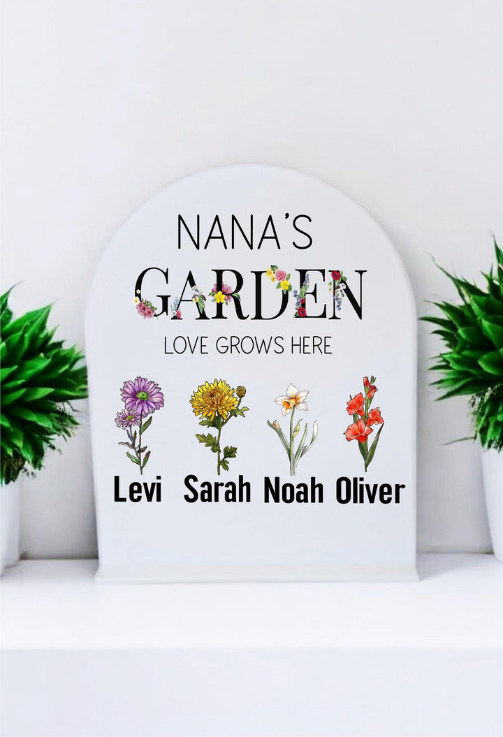 Grandma's Garden Birth Month Flower Keepsake Gift for Mom