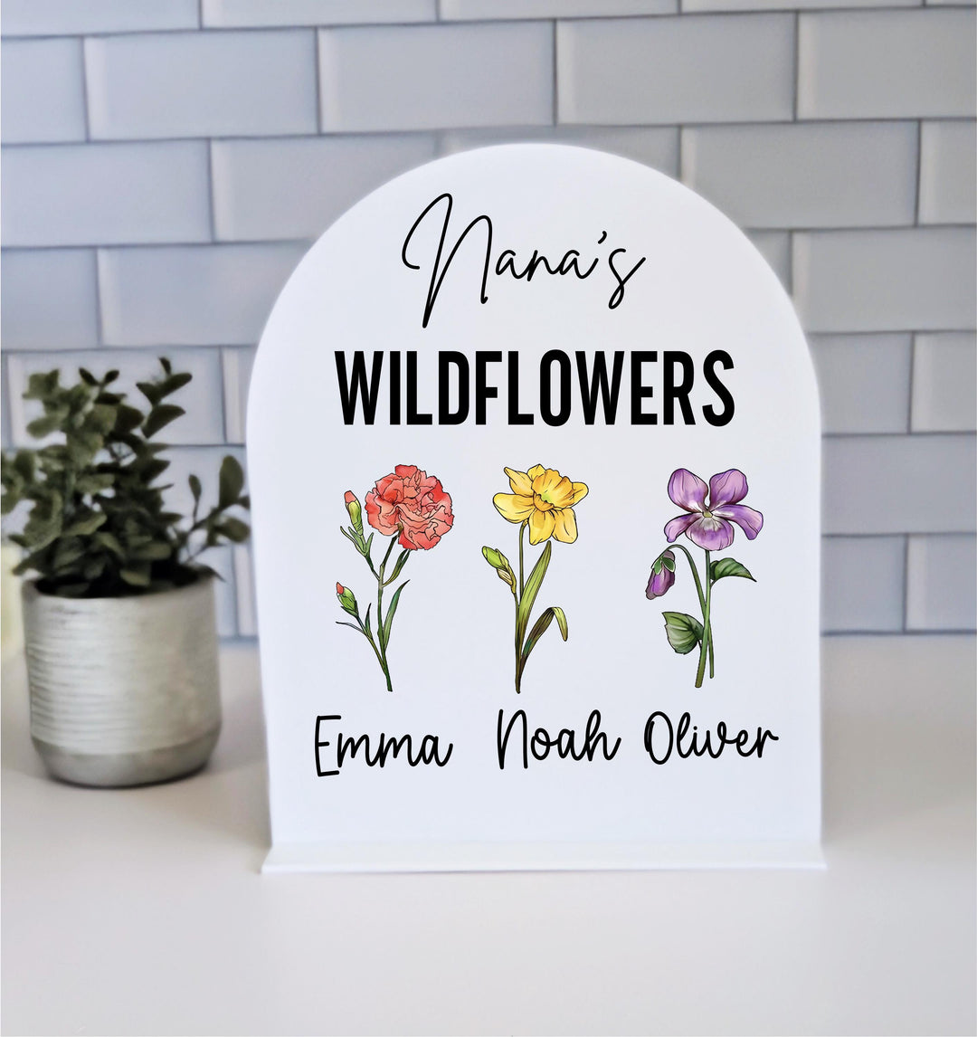 Grandma's Wildflowers Birth Month Flower Keepsake Gift