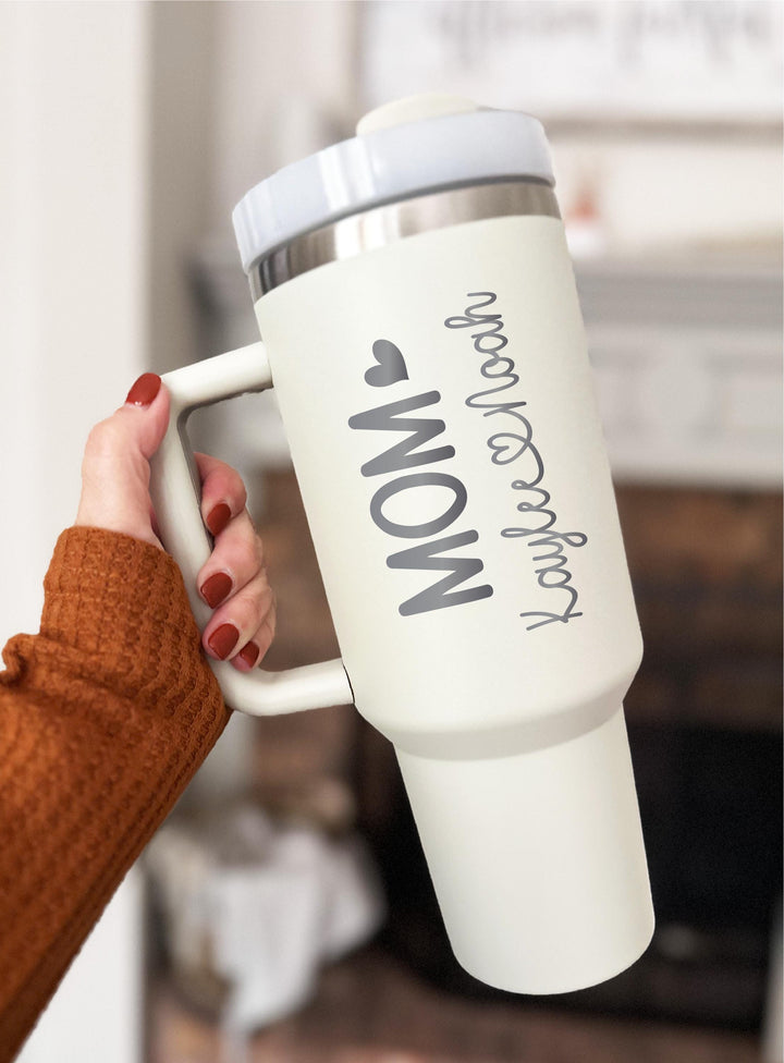 Mom Cup With Kids Name Nana Tumbler Custom Mama 40 Oz