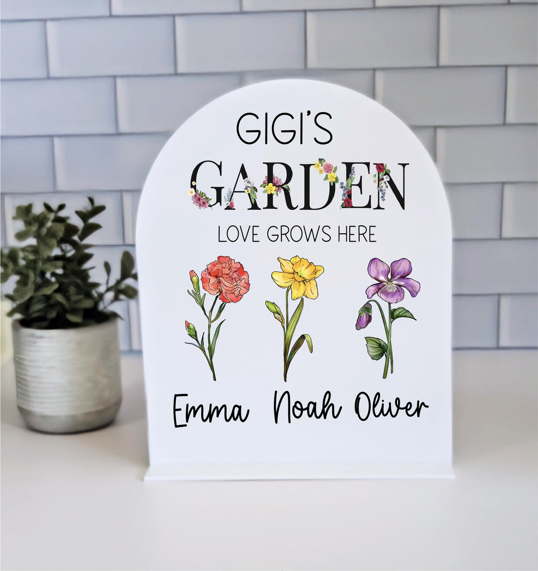 Grandma's Garden Birth Month Flower Keepsake Gift for Mom