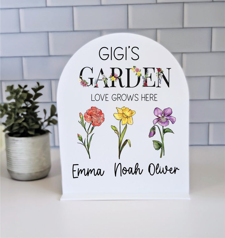 Grandma's Garden Birth Month Flower Keepsake Gift for Mom