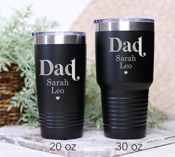 Dad cup Personalized gift with kids name Custom Papa cup Fathers day gift tumbler Grandpa birthday gift dad from kids
