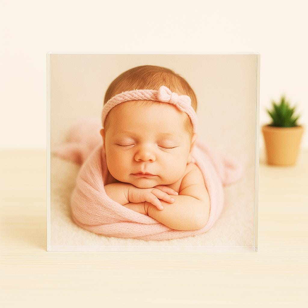 Personalized New born photo gifts Acrylic Block Work table gift idea Gifts Custom keepsake photo prints Home decor Grandkids photo gifts